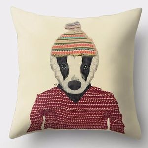New! Cute Badger Throw Pillow Cover